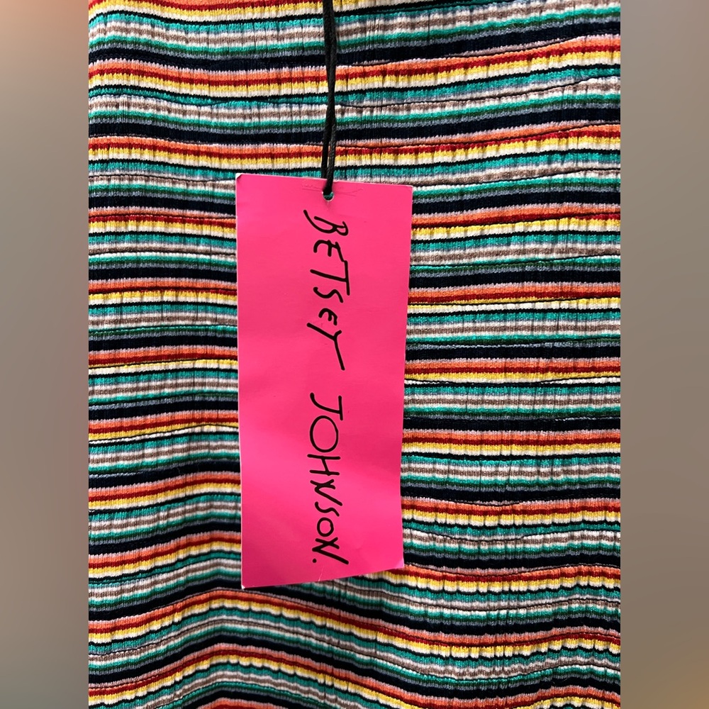 Betsey Johnson New With Tags Medium Vibrant Striped Dress - Picture 2 of 7